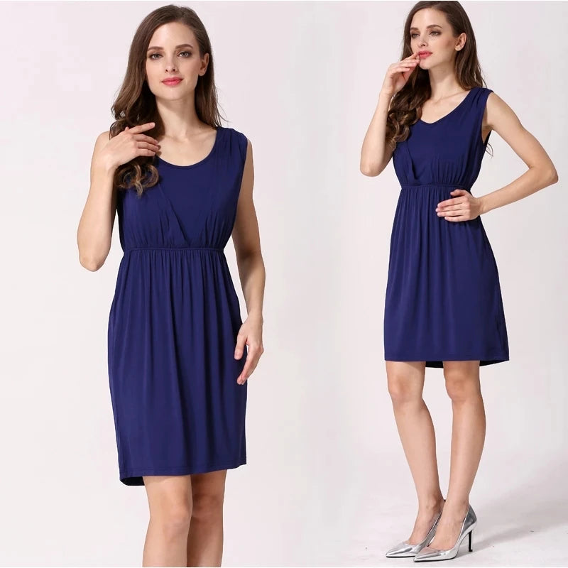 Summer Maternity Clothes Breastfeeding Dress Sleeveless Maternity Dresses For Pregnant Women Lactation Vest Nursing Skirt