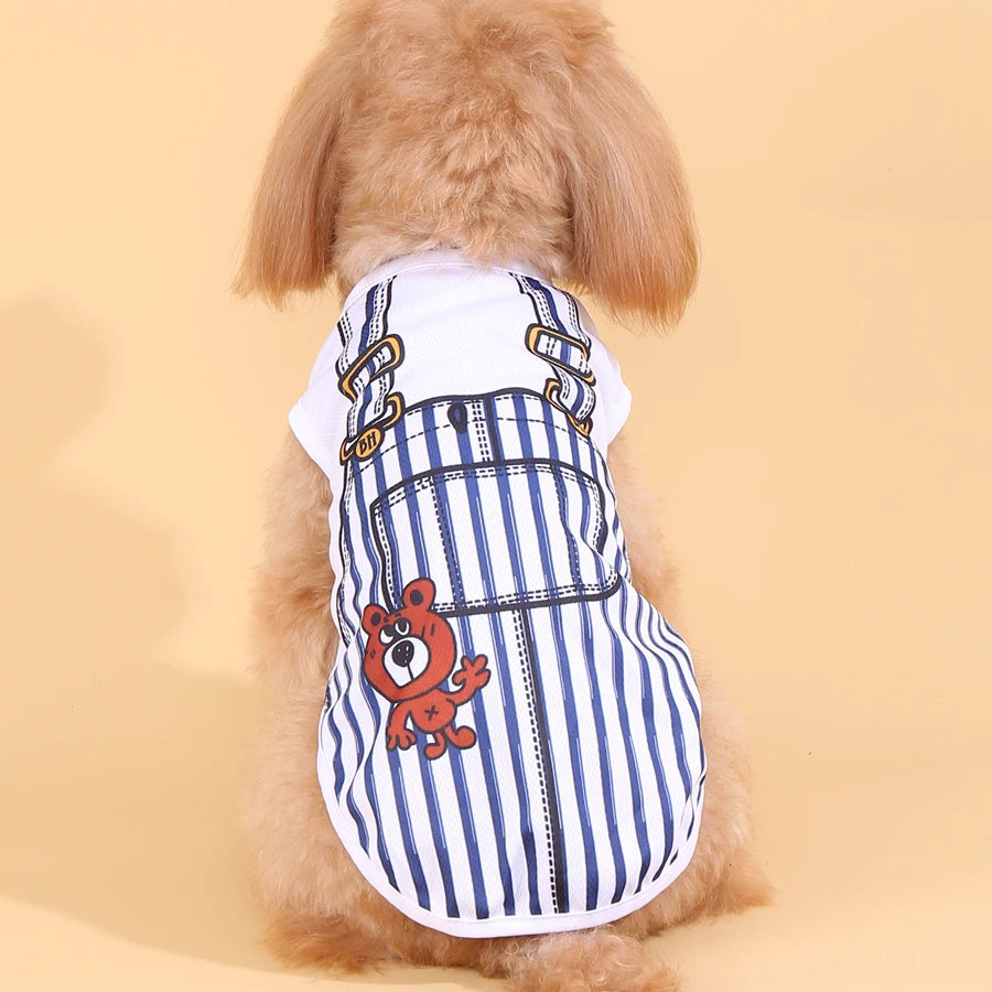 Summer Small Dog Clothes Pets Clothing Cartoon Dog Shirt Chihuahua Tshirt Puppy Vest Yorkshire Terrier Pet Clothes Ropa Perro
