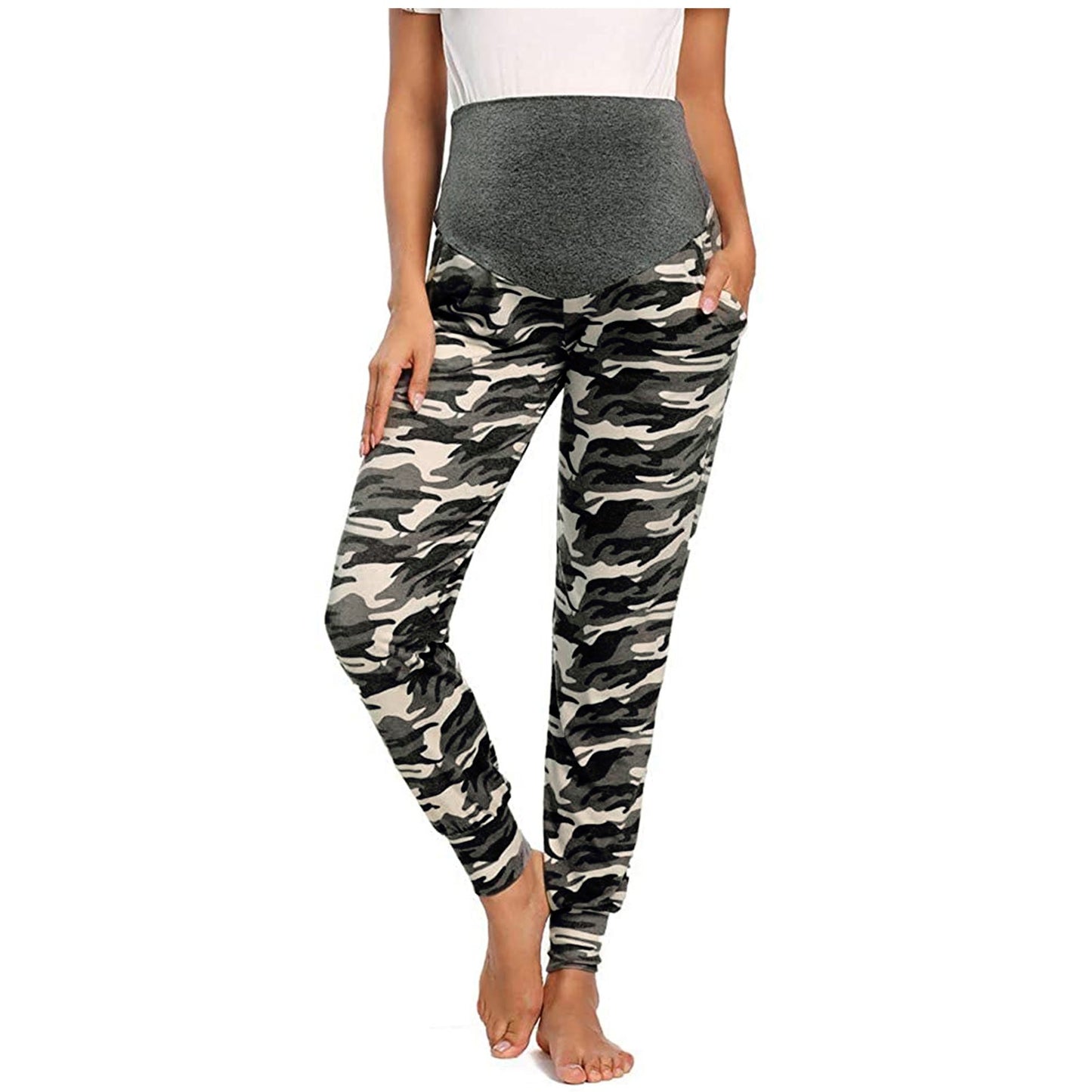Maternity Clothes Women Camouflage Pants Stretchy Comfortable Lounge Pants High Waist Slim Maternity Leggings Premama Clothing