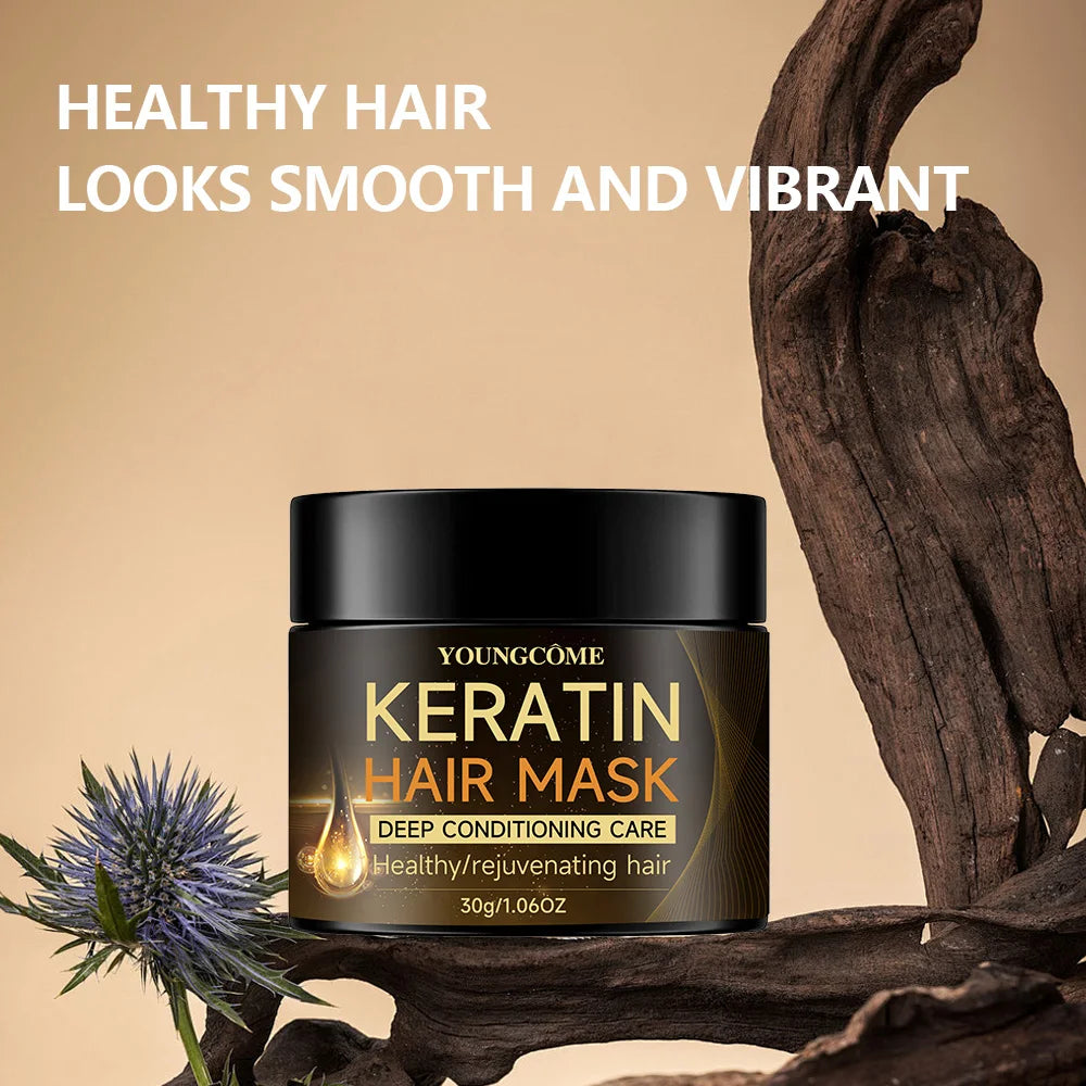 Keratin Hair Mask Repair Damaged Hair Restore Shine Hair Mask Moisturizer Conditioner Soft Smooth Frizz Damaged Hair Care
