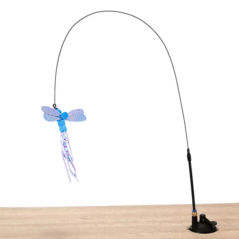 Powerful suction cup wire long rod plush cat stick cat toy self-exciting and relieving boredom and biting pet toy
