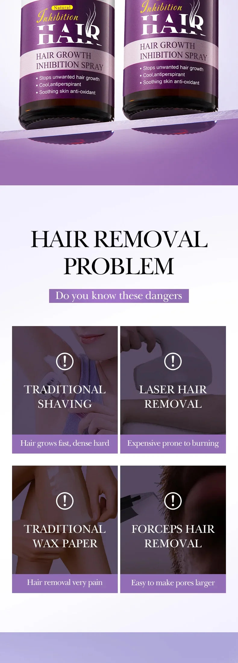 Hair Removal Cream Inhibits Hair Growth Whitening Safe Gentle Spray Effectively Remove Armpit Knee Leg Hair Skincare Products