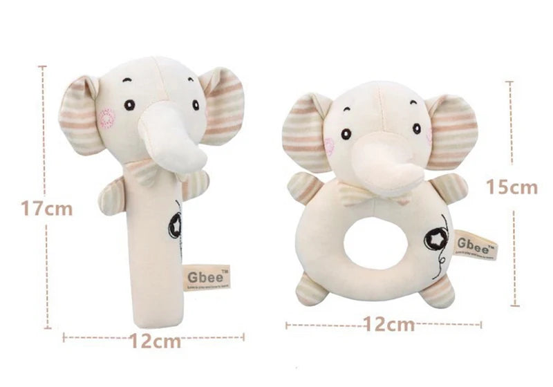 Baby Plush Rattle Cartoon Animals Crib Mobile Bed Bell Toys 0-12 Months Infant Toddler Early Educational Toy for Newborn Gifts