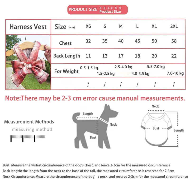 New Pets Dog Harness Set Adjustable Bowknot Cute Harness Dogs No Pull Soft Mesh Chest Strap Collar Perro Puppy Outdoor Walking