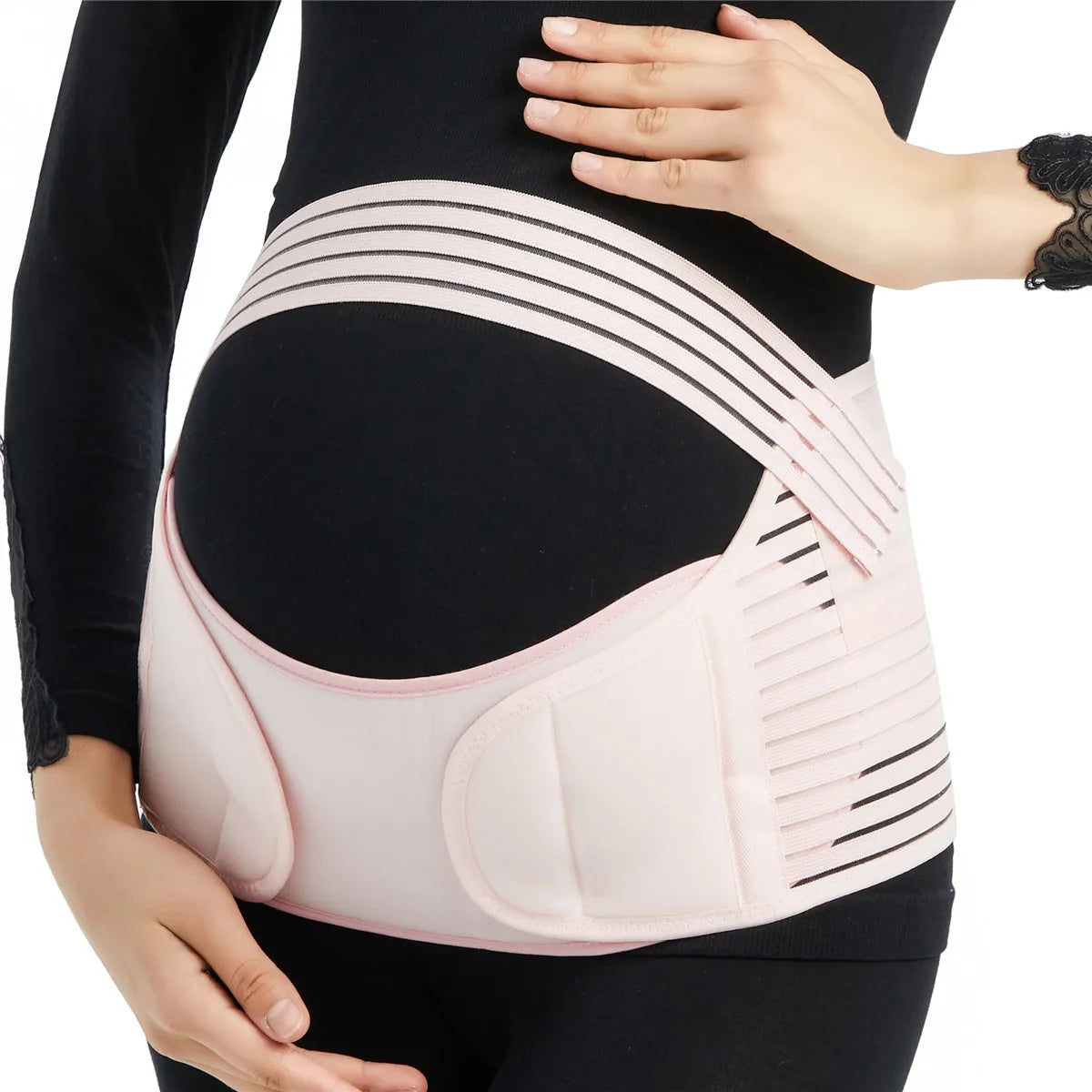 Breathable Adjustable Maternity Support Belt for Mid-to-Late Pregnancy, Stabilizing Belly Wrap for Back Support