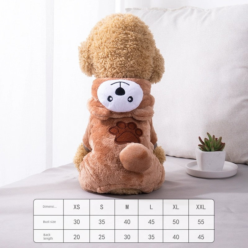 Cat Clothes Tiger Outfit Thermal Cotton-Padded Clothes Kitten Blue Cat British Shorthair Muppet Autumn and Winter Pet Dog Four-Legged Clothes
