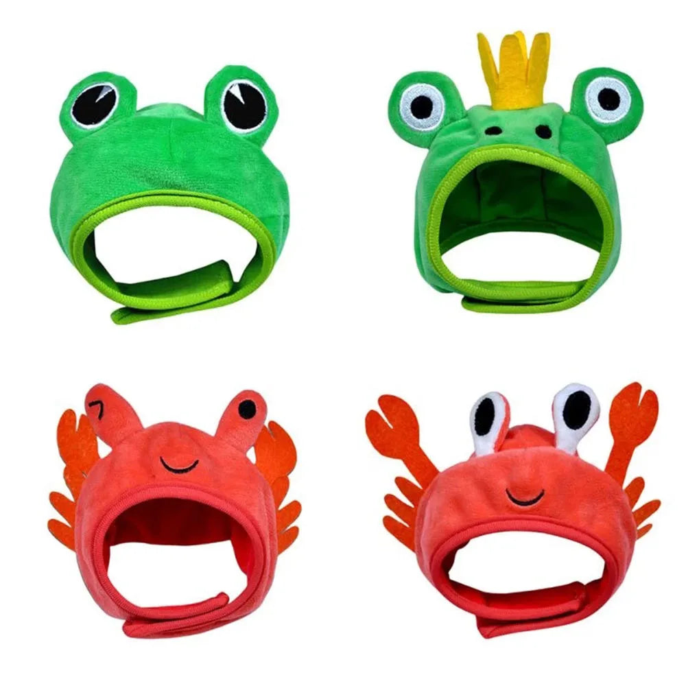 Halloween Easter Pet Costume Novelty Crab Lobster Frog Hat for Cat Puppy Hat Dog Cap Soft Headgear for Birthday Party Photo Prop