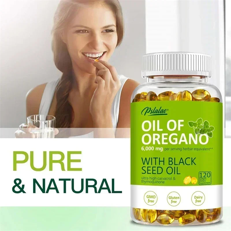 Oregano Oil Softgels - Balance Intestinal Flora, Promotes Digestion, Supports Gut, Digestive & Immune Health