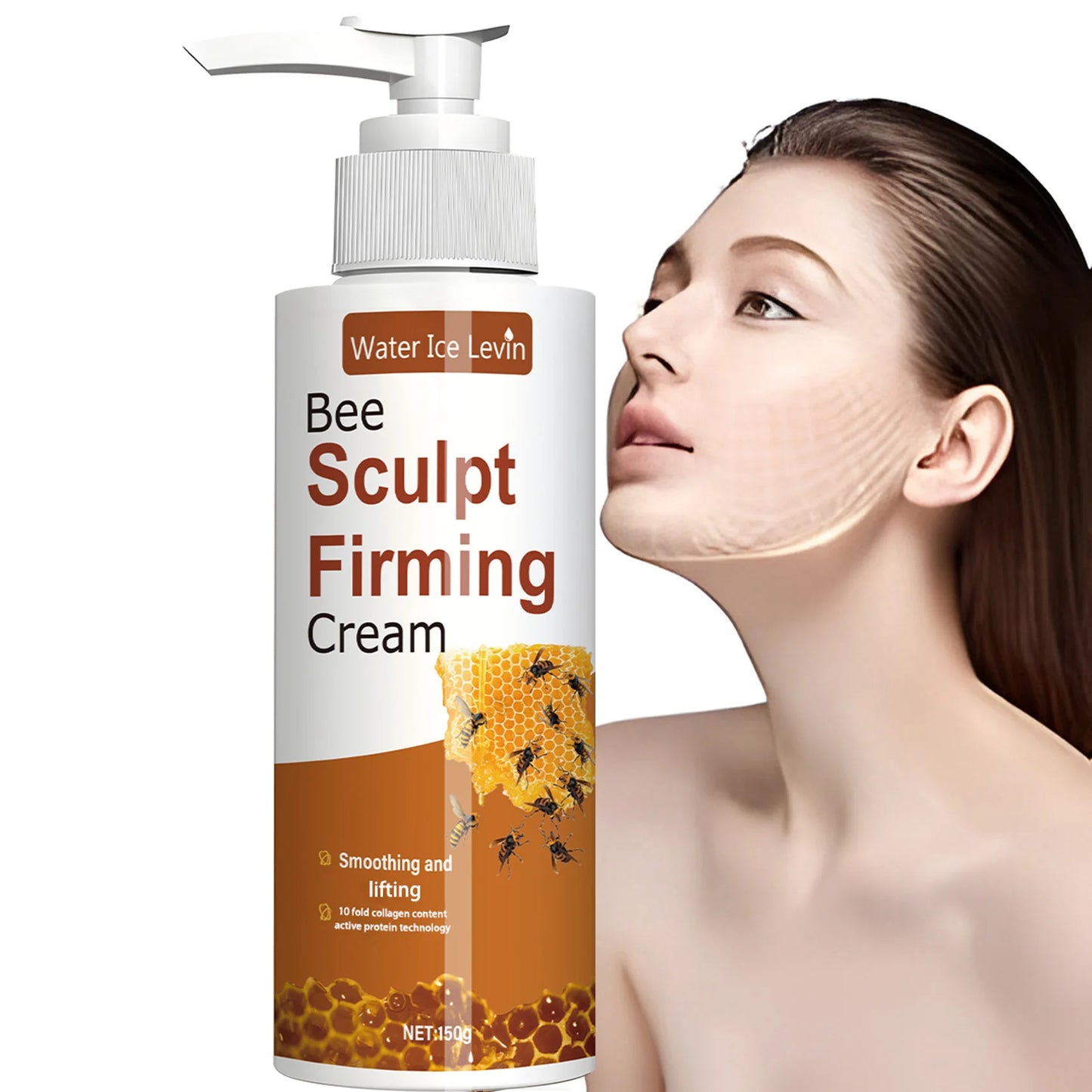 150g Bee Venom and Hyaluronic Acid Firming Cream - Unscented Deep Moisturizing Firming Dd Cream, Suitable for All Skin Types, Improves Highly Elasticity and Tightens Skin