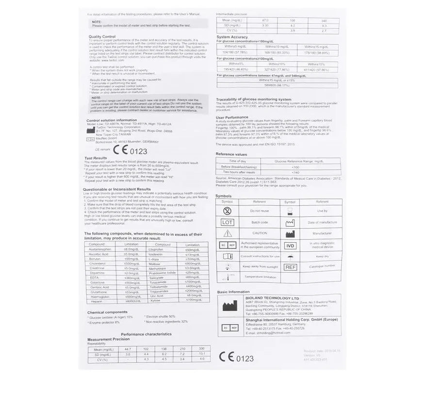50Pcs Blood Glucose Test Strips/Lancets For G-425-3/G-425-2/G-425-1/G-427B Glucosemeter Blood Sugar Testing Papers Blood Collect