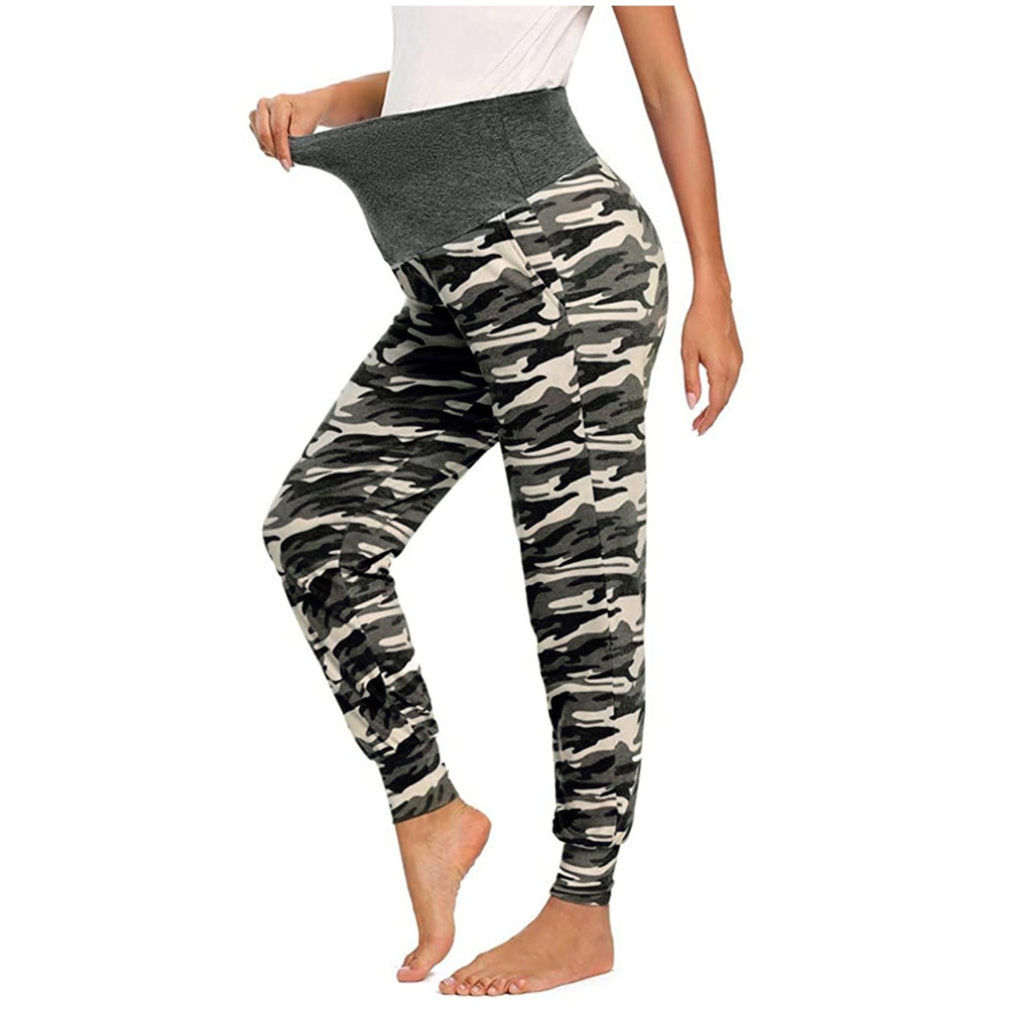 Maternity Clothes Women Camouflage Pants Stretchy Comfortable Lounge Pants High Waist Slim Maternity Leggings Premama Clothing