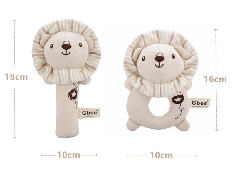 Baby Plush Rattle Cartoon Animals Crib Mobile Bed Bell Toys 0-12 Months Infant Toddler Early Educational Toy for Newborn Gifts