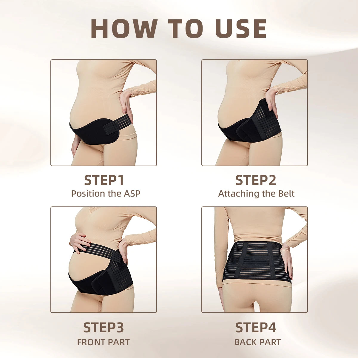 Breathable Adjustable Maternity Support Belt for Mid-to-Late Pregnancy, Stabilizing Belly Wrap for Back Support
