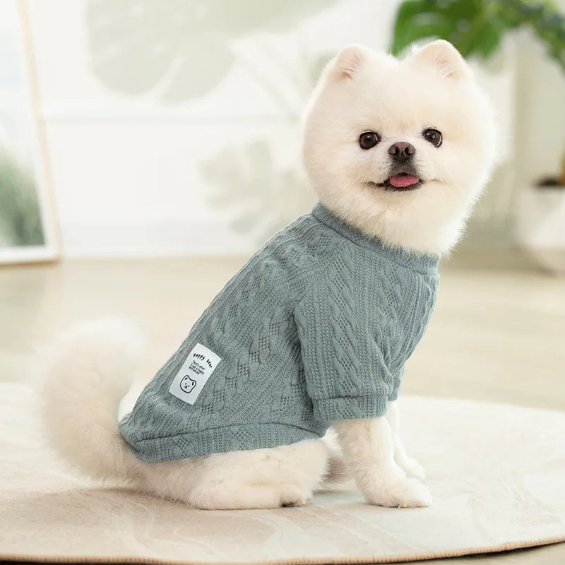 Warm Knitted Dog Sweater Soft Fashion Pet Clothes for Samll Medium Dogs Cats French Bulldog Chihuahua Yorkies Pug Costume