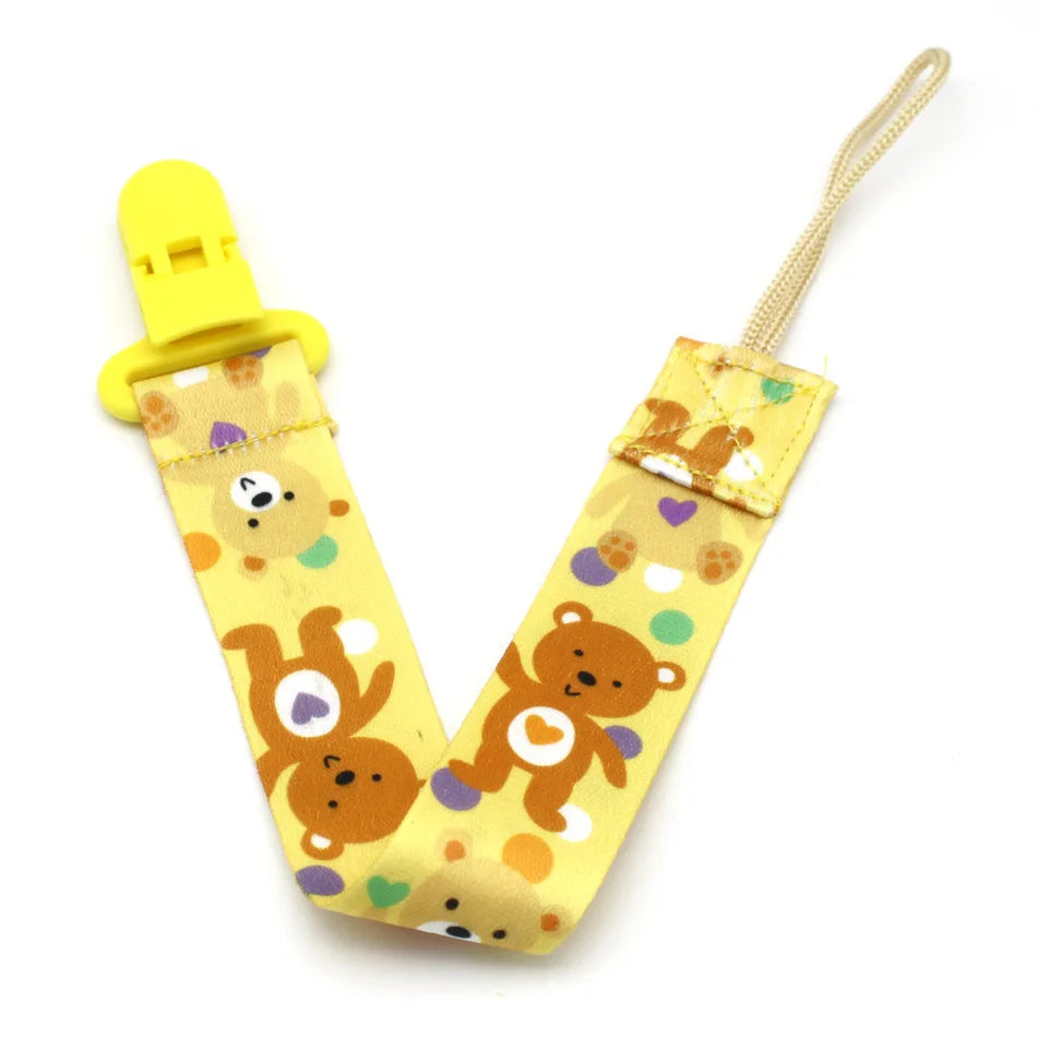 Cartoon Baby Pacifier Clip Chain Ribbon Dummy Soother Holder Chain Anti-drop Buckle Strap for Pacifier Baby Feeding
