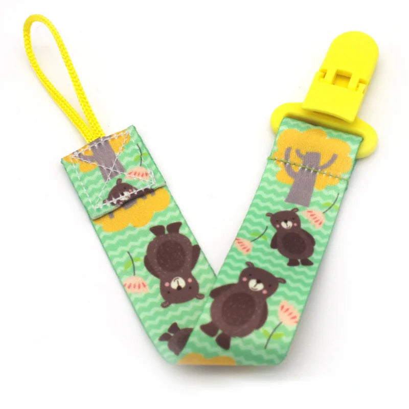 Cartoon Baby Pacifier Clip Chain Ribbon Dummy Soother Holder Chain Anti-drop Buckle Strap for Pacifier Baby Feeding
