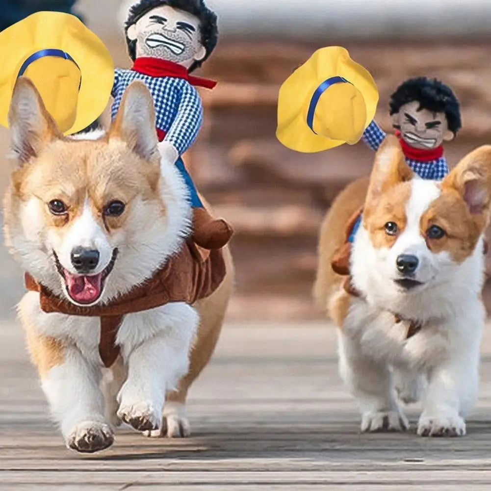 Dog Halloween Costume,Funny Dog Cowboy Riding Costume,Cotton,Dog Costume,for Small Medium Large Dogs,Pet Supplies