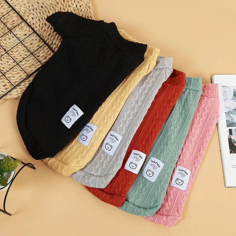 Warm Knitted Dog Sweater Soft Fashion Pet Clothes for Samll Medium Dogs Cats French Bulldog Chihuahua Yorkies Pug Costume