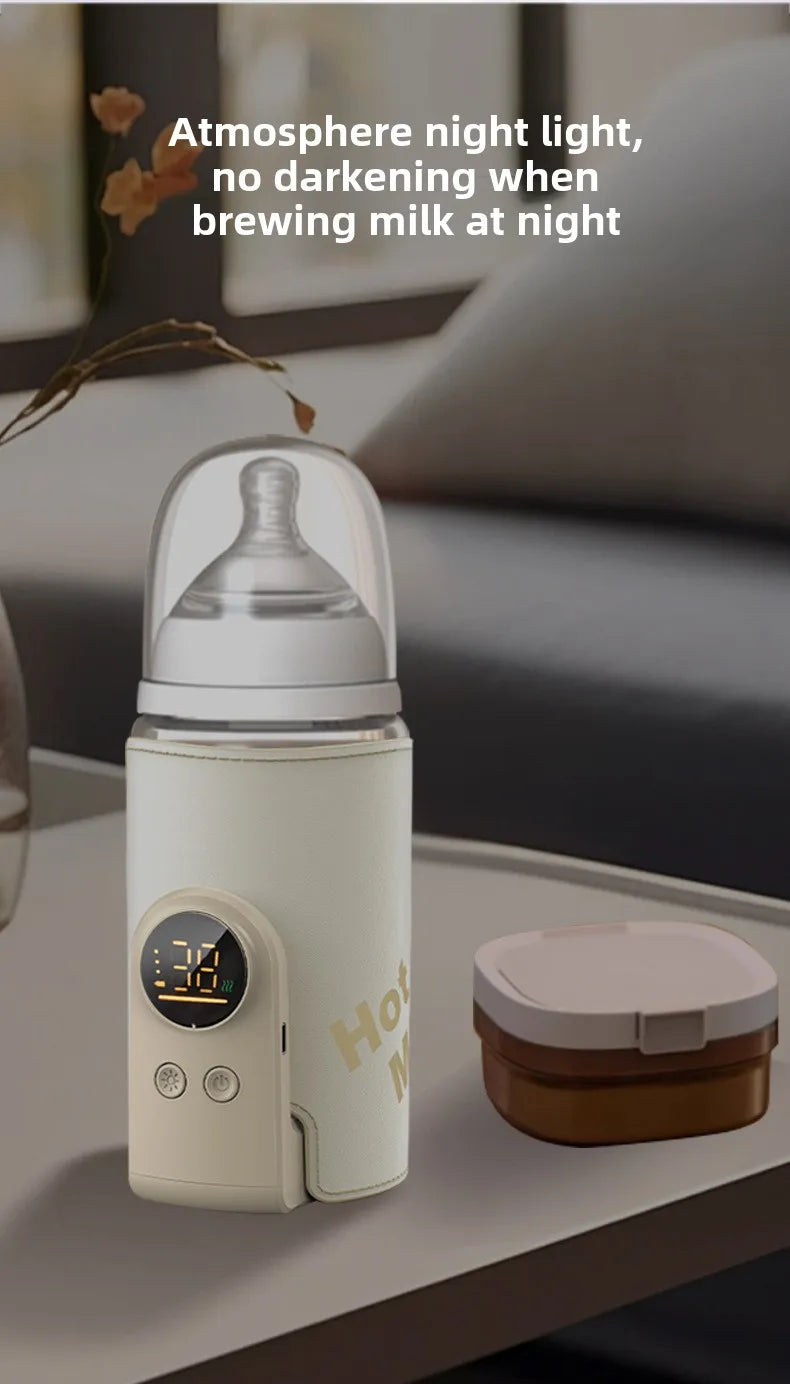 USB Multifunctional High-capacity Baby Feeding Bottle Smart Temperature Control Warmer Screen Newborn Baby Bottle Warmer Sleeve
