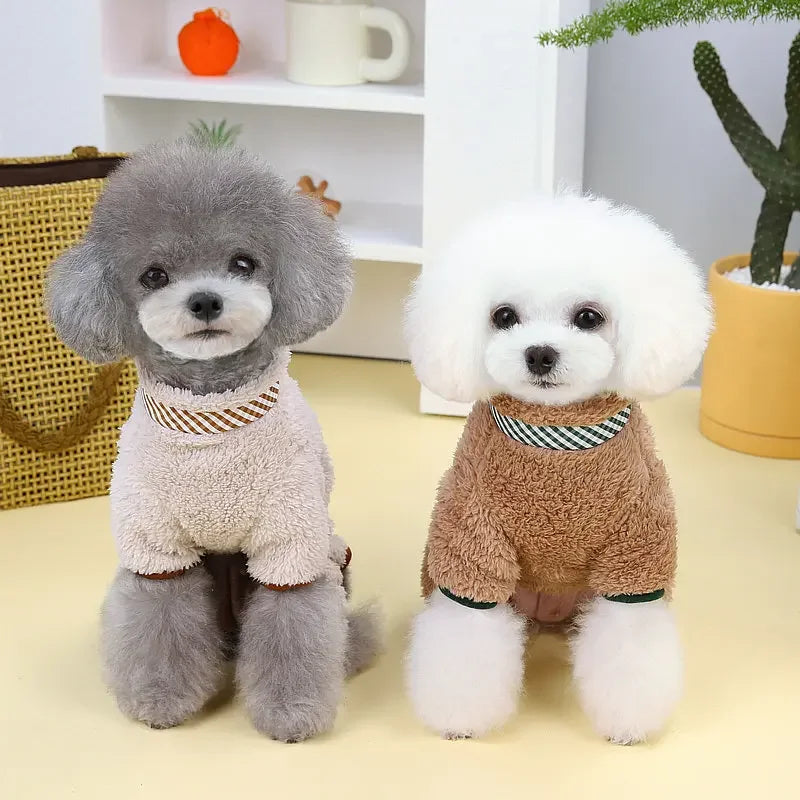 Towable Pet Jumpsuit with Buckle Winter Warm Puppy Dog Suit Clothes for Small Dogs Yorkshire Shih Tzu Overalls mascotas Clothing