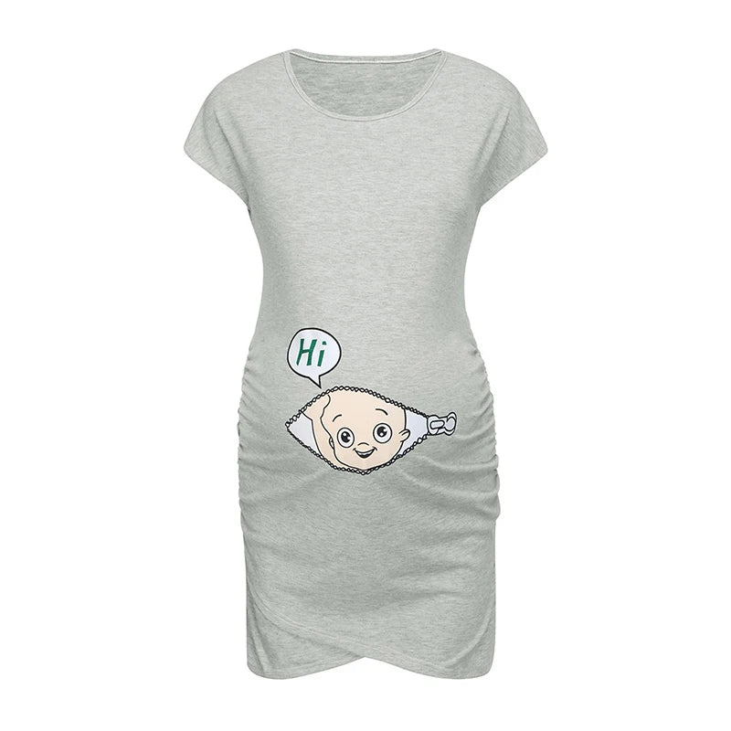Cute Maternity Dress Loose Casual Dress Women Maternity Clothes Plus Size Pregnant Woman Maternity Dress