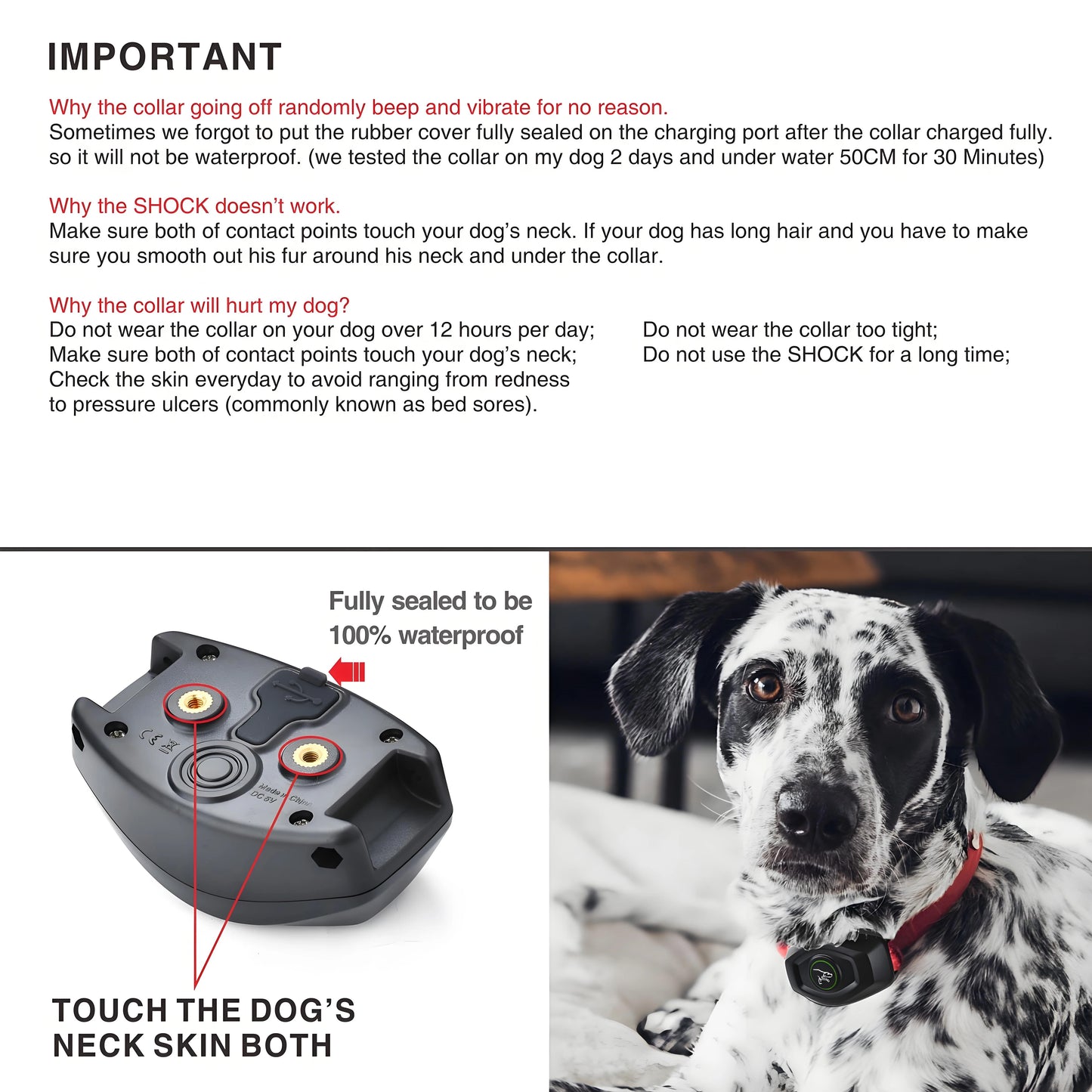 Dog Training Collar/Auto-barking Stopper 2 in 1 Function 500m Remote Control Range Waterproof Pet Electric Collar For Most Dogs