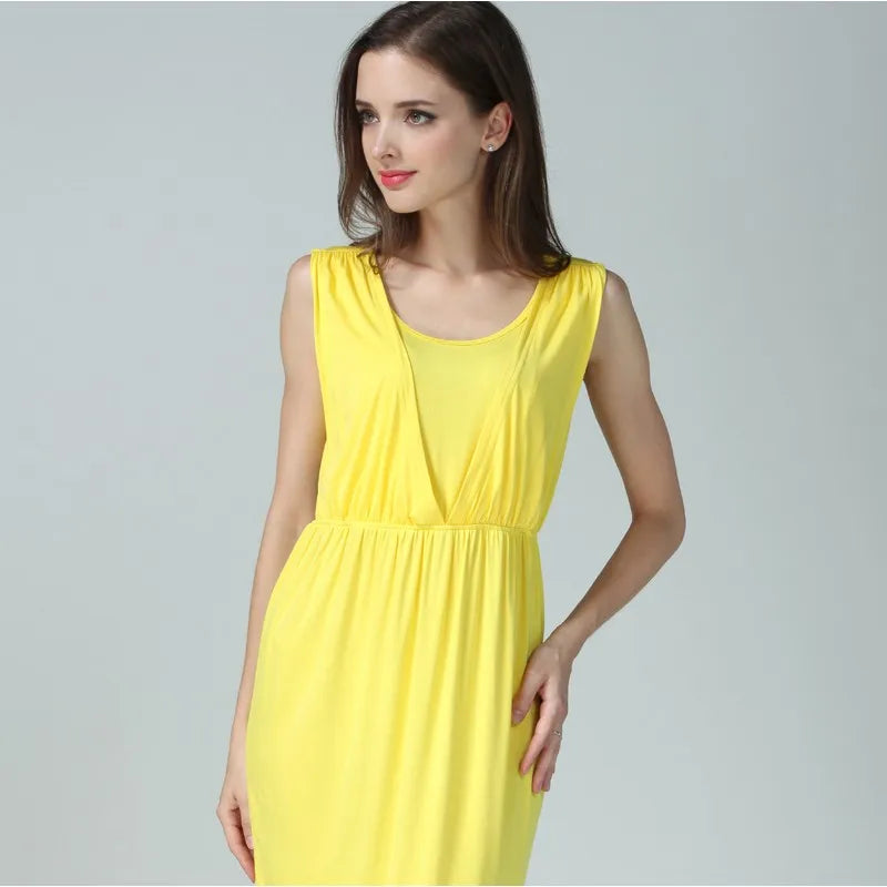 Summer Maternity Clothes Breastfeeding Dress Sleeveless Maternity Dresses For Pregnant Women Lactation Vest Nursing Skirt