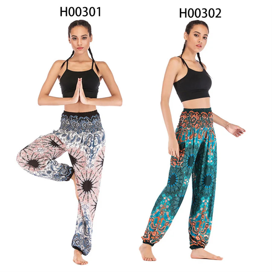 Yoga Pants Women Hippie Harem Printed Leggings Boho High Waisted Pantalone De Mujer Cintura Alta Calca Feminina Beach