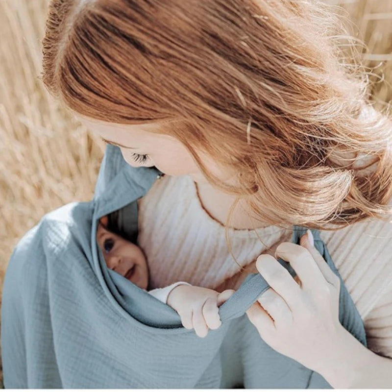 Cotton Mother Cape Blanket Nursing Apron Carseat Stoller Cover Lactation Maternity Clothes for Baby Breastfeeding Accessories