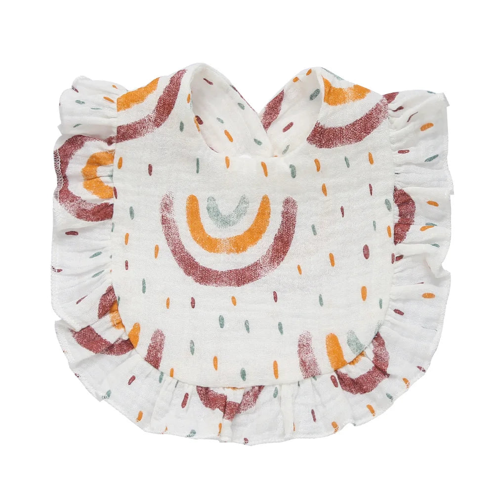 2025 New Baby Feeding Drool Bib Ruffle Floral Infants Lace Saliva Towel Soft Cotton Burp Cloth For Newborn Toddler Kids Bibs