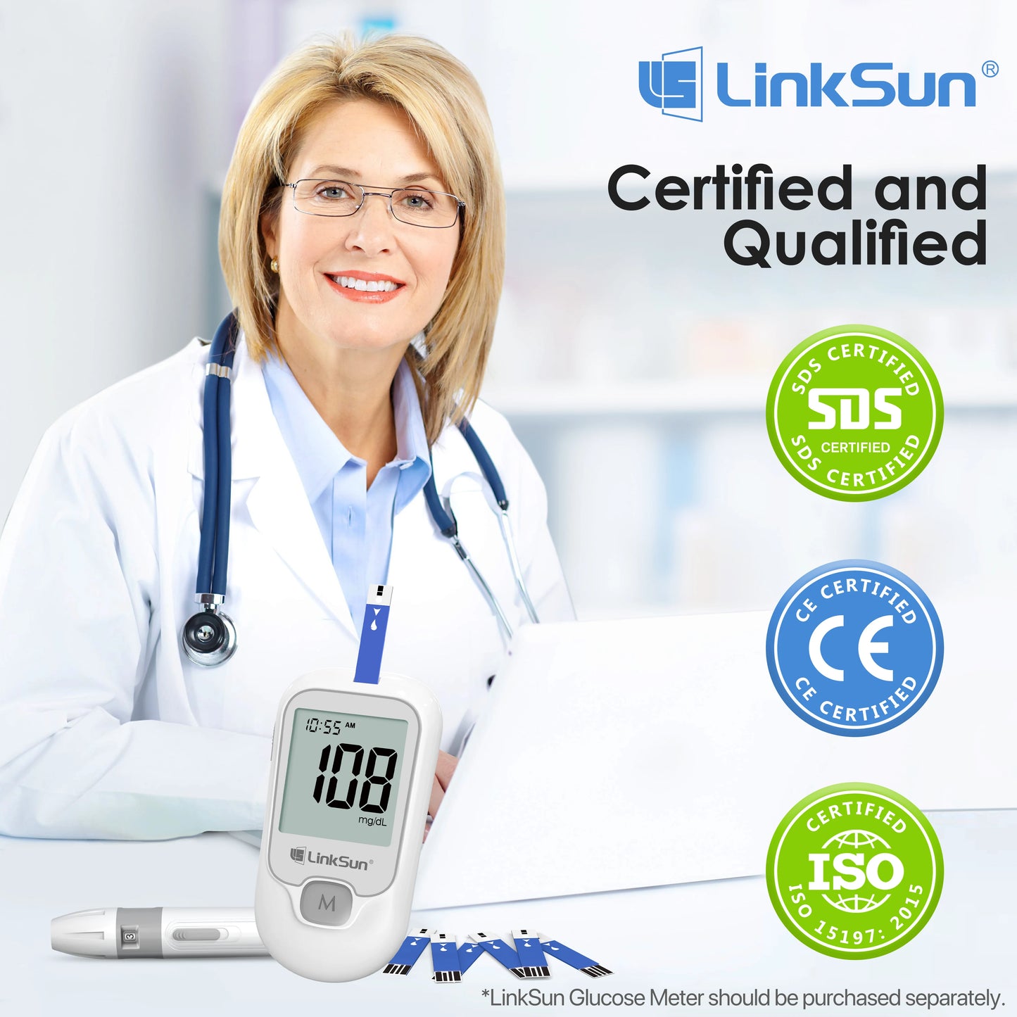 50Pcs Blood Glucose Test Strips/Lancets For G-425-3/G-425-2/G-425-1/G-427B Glucosemeter Blood Sugar Testing Papers Blood Collect