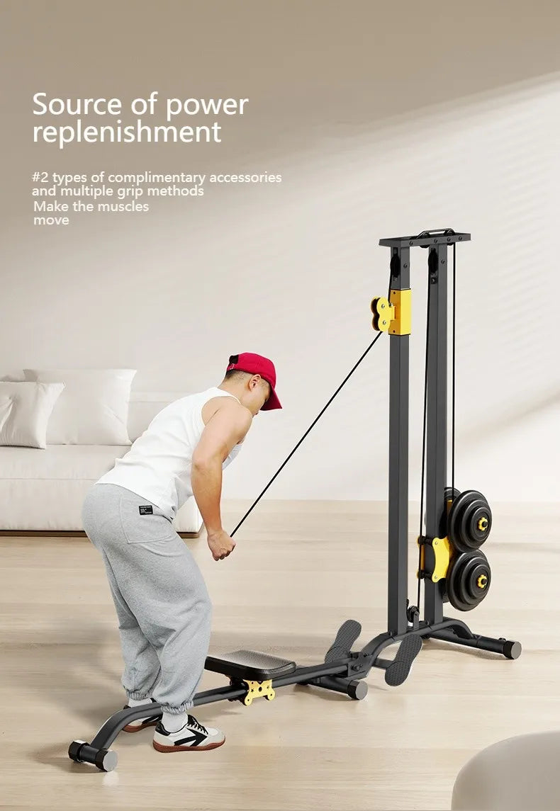 Multifunctional Rowing Machine, Fitness Equipment, High Pull Frame, dumbbell, Integrated Training Device