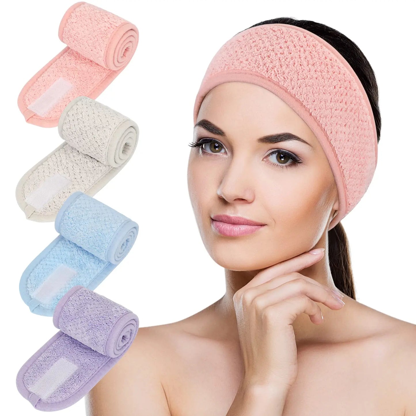 1Pcs Spa Facial Headbands for Women Makeup Yoga Sports Shower Washing Face Soft Comfortable Hair Bands With Magic Tap Adjustable