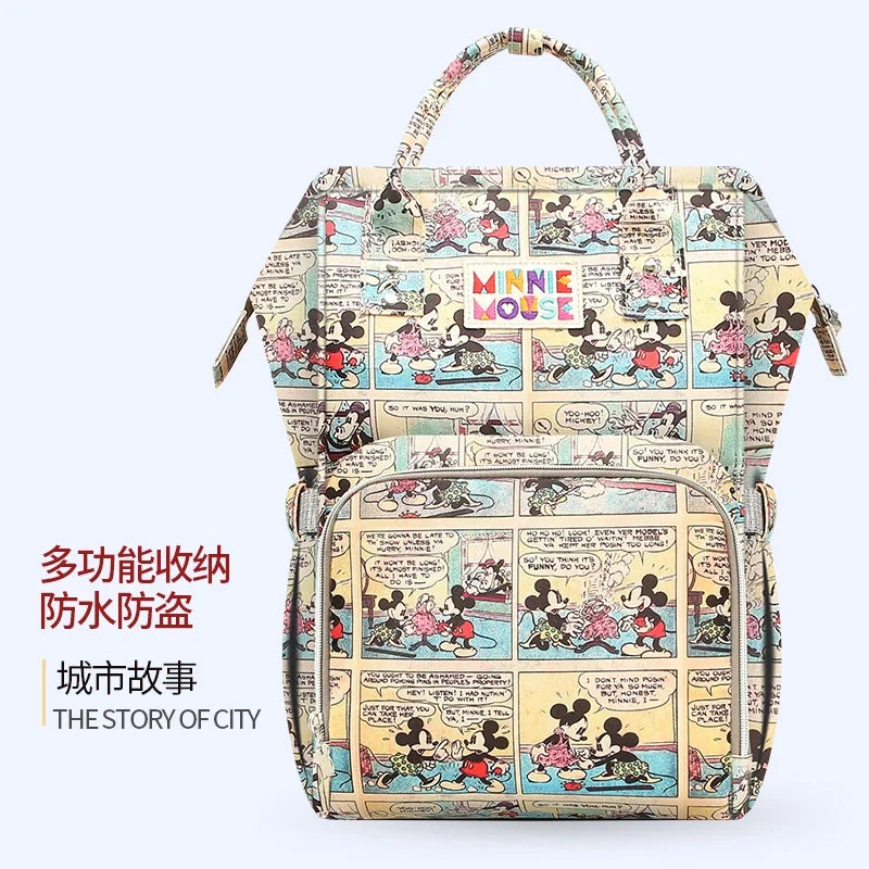 Disney Mickey Original New Diaper Bag Backpack Luxury Brand Baby Bag Large Capacity Multifunctional Cartoon Baby Diaper Bag