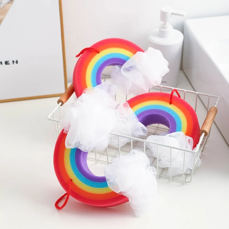 Bath Sponge Ice Cream Exfoliating Loofah Body Scrubber Shower Cleaning Loofahs Bathroom Men Women Bathing Accessories