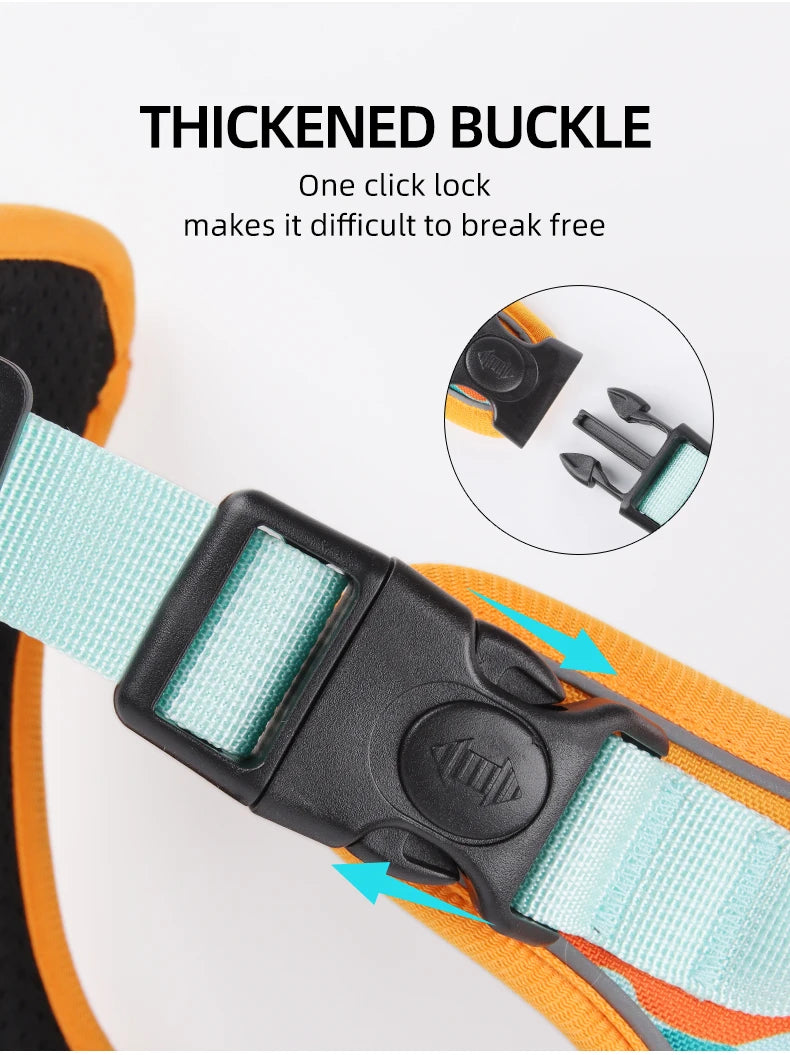 Adjustable Harness Dog Reflective Safety Training Walking Chest Vest Leads Collar For French Bulldog Pets Dogs Accessories