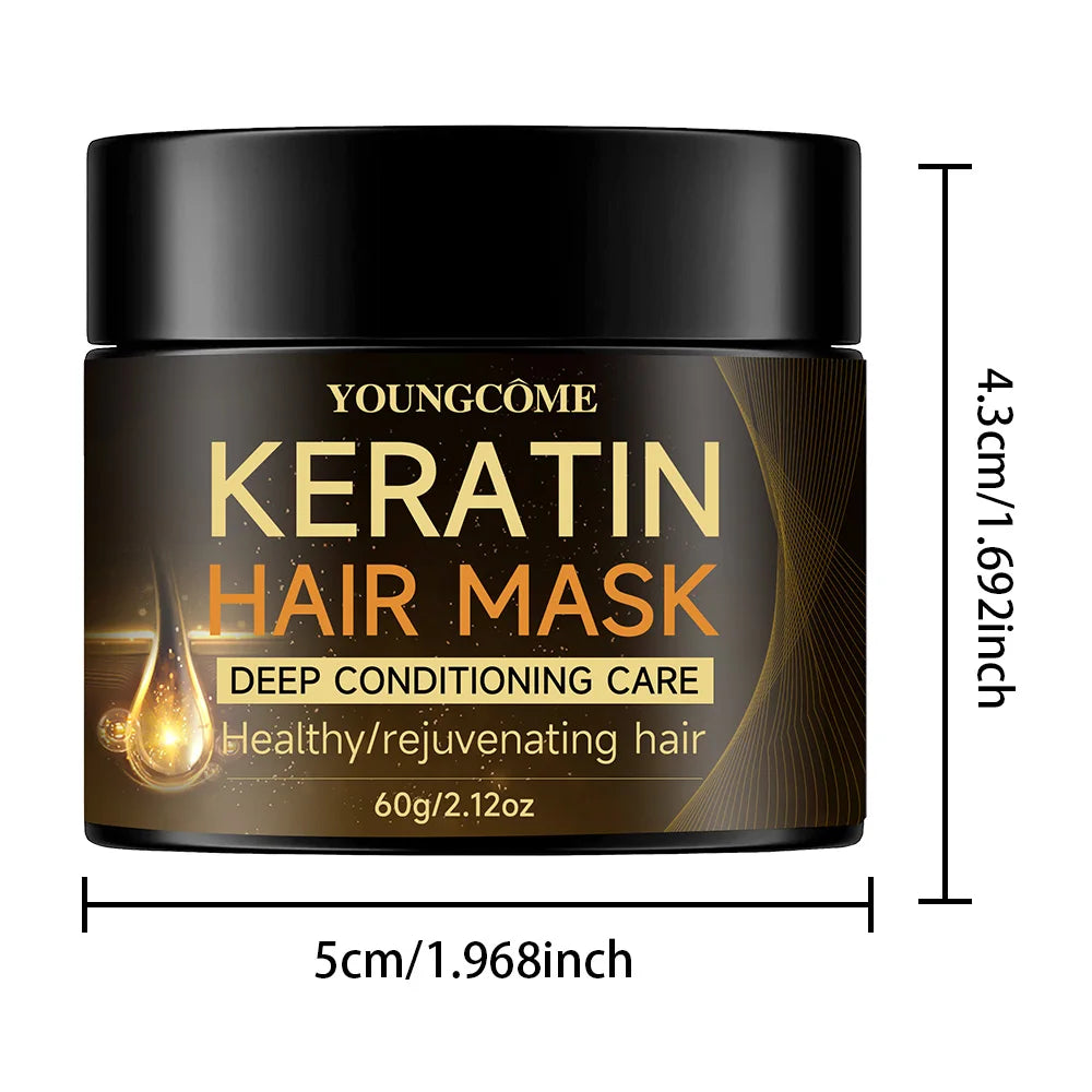 Keratin Hair Mask Repair Damaged Hair Restore Shine Hair Mask Moisturizer Conditioner Soft Smooth Frizz Damaged Hair Care