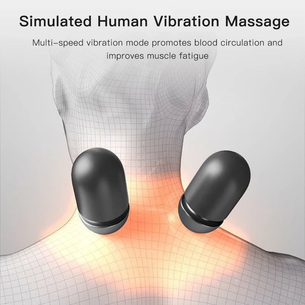 Electric Neck Massager Pillow Vibration Heating Massage Neck Traction Stretcher Support Cervical Spine Pain Relief Sleep Relax