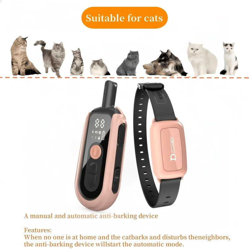 YHLC 1100m Cat Shock Collar,Cat Training Collar with Remote,Cat Stop Meowing Collar, Remote Control/Automatic Anti-Meow for Cats