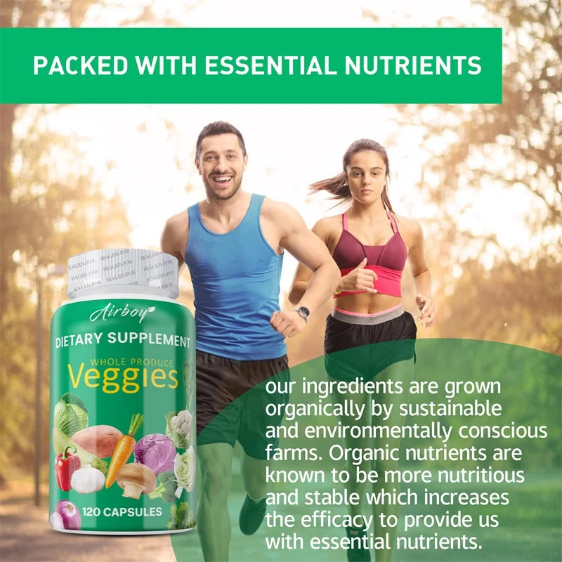 Veggies Supplement Filled with Vitamins and Minerals Promote Antioxidants Increase Immune Defense