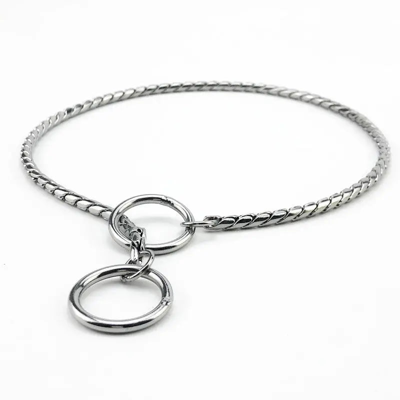 Copper Snake P Chain Dog Collar Small Puppy Large Dog Collar Necklace Choker Pet Training Supplies Slip Collar Gold Sliver Black