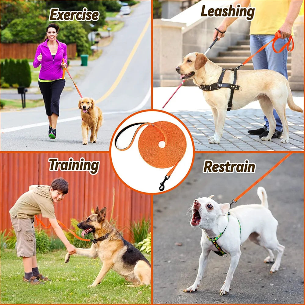 Nylon Dog Training Leashes Walking Pet Leash Long Lanyard Traction Rope for Small Large Dogs 4.5M 10M 15M Lead Item