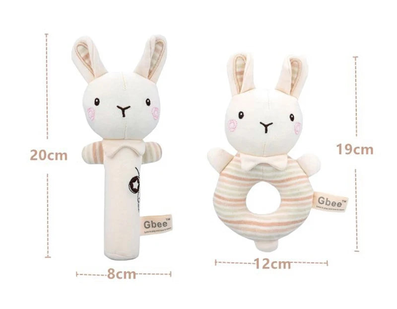 Baby Plush Rattle Cartoon Animals Crib Mobile Bed Bell Toys 0-12 Months Infant Toddler Early Educational Toy for Newborn Gifts