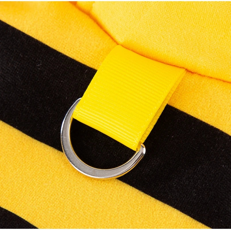 Pet Halloween Costume Honey Bee Role Play Hoodie with Buckle or not Dogs Cats Party Cosplay Funny Outfit Clothes with Hat or not