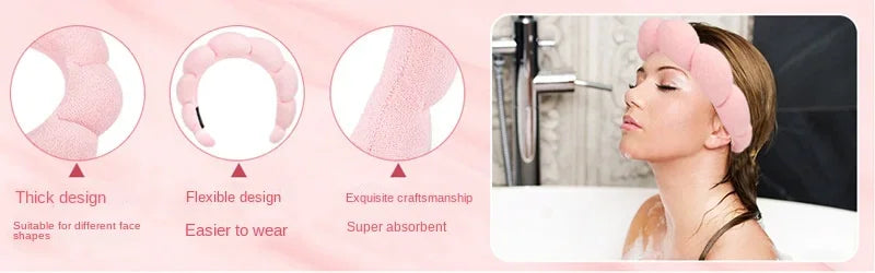 Soft Hair Styling Accessories Women Girls Headbands for Face Washing Bath Makeup Hair Band Women Adjustable SPA Facial Headband