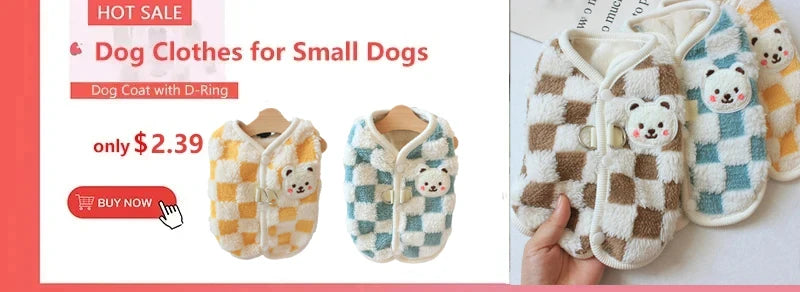 Winter Warm Dog Coat Jacket Windproof Dog Clothes for Small Dogs Padded Clothing Chihuahua Clothes Pet Supplies