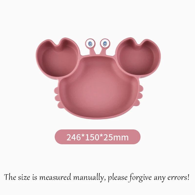 Food Grade Silicone Meal Plate Cartoon Toddler Plates Independent Feeding Training Anti-Drop Complementary Food Bowl Baby Stuff