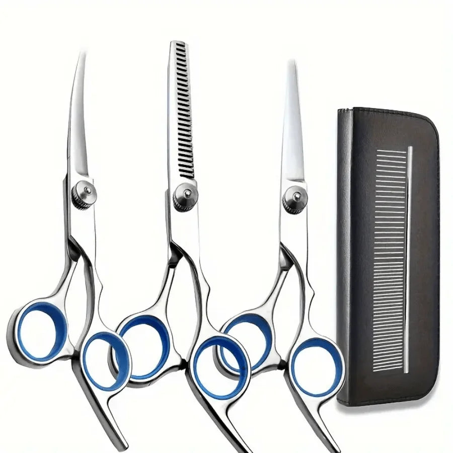 Dog Grooming Scissors Kit Professional Pet Cleaning And Grooming Tool Set- Safety Round Tip Stainless Steel hair scissors