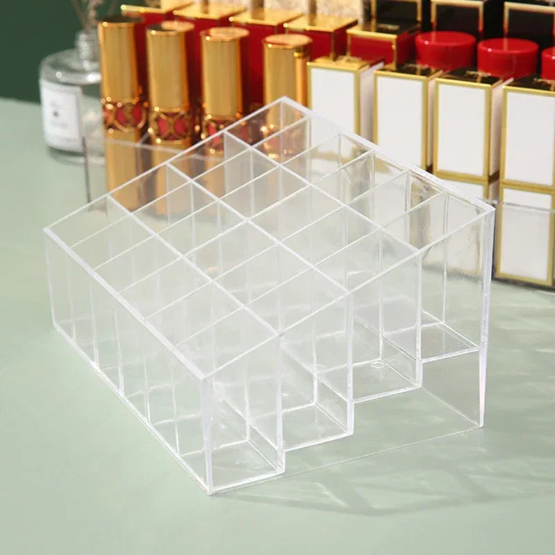 9/24 Grids Clear Acrylic Lipstick Box Makeup Organizer Storage Box Make Up Brush Organizer Display Holder Cosmetic Organizer Box