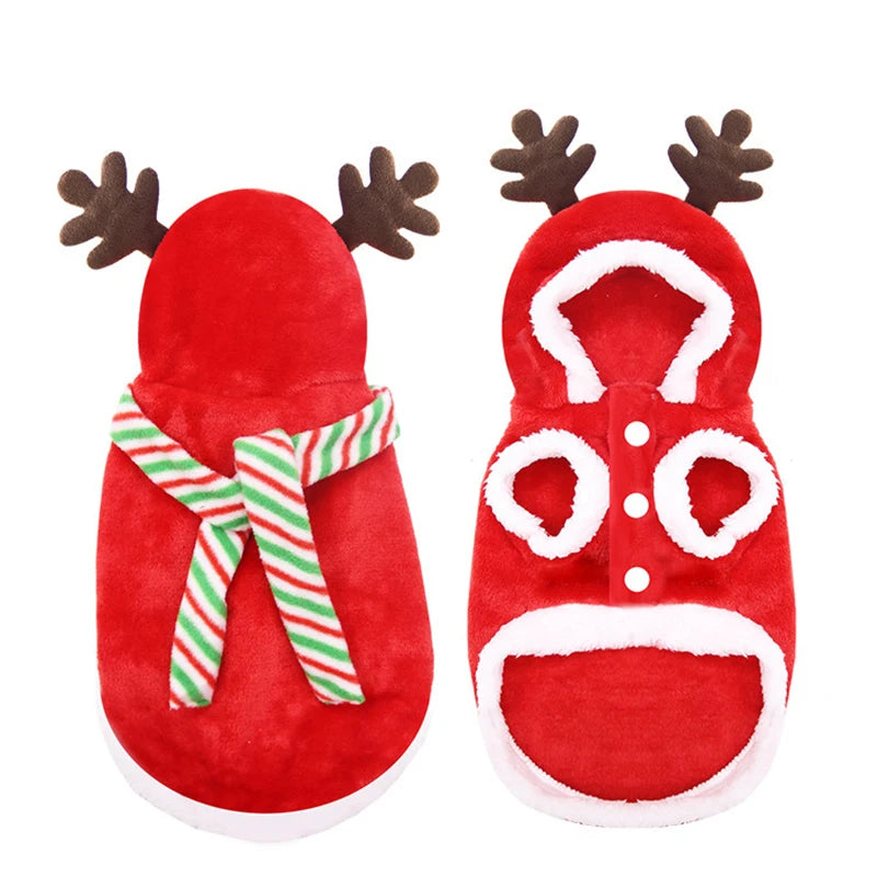 Christmas Dog Clothes for Small Medium Dogs Pet Costume Chihuahua Pets Hoodies Warm New Year Dog Clothing Yorkshire